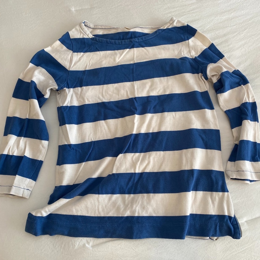 JCrew 3/4 Sleeve Nautical Shirt with side Zipper